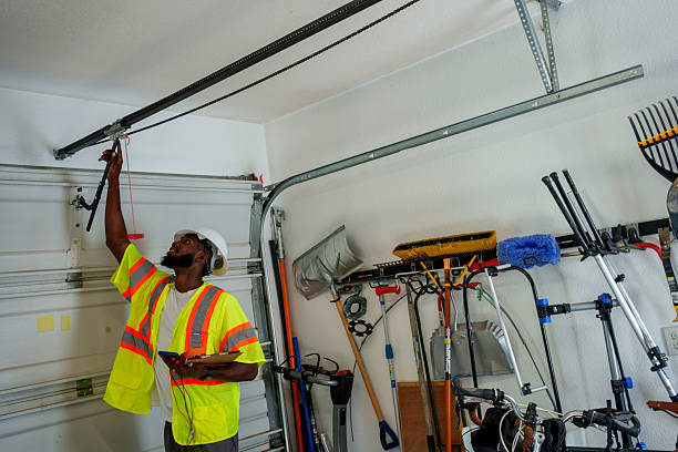 Professional Garage Door Installation technician working in Sarasota Springs, FL